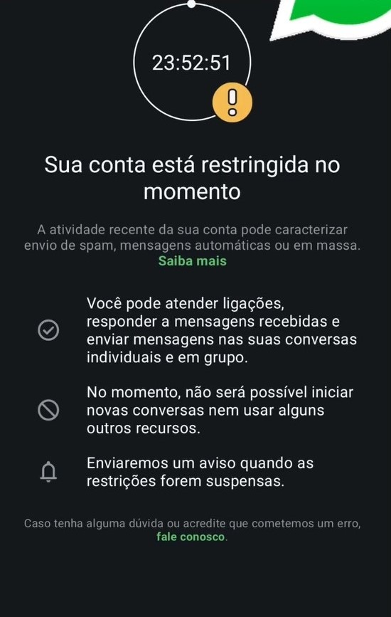 whatsapp restringido